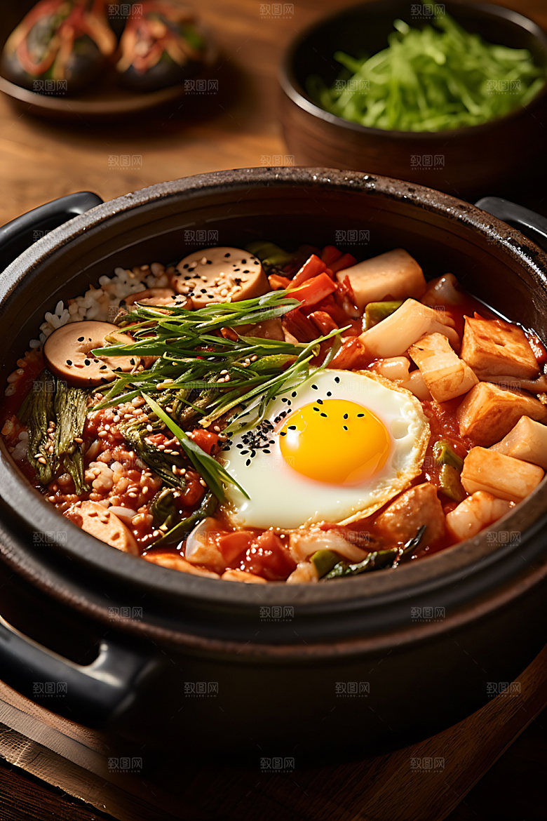 石锅拌饭美食特色摄影图