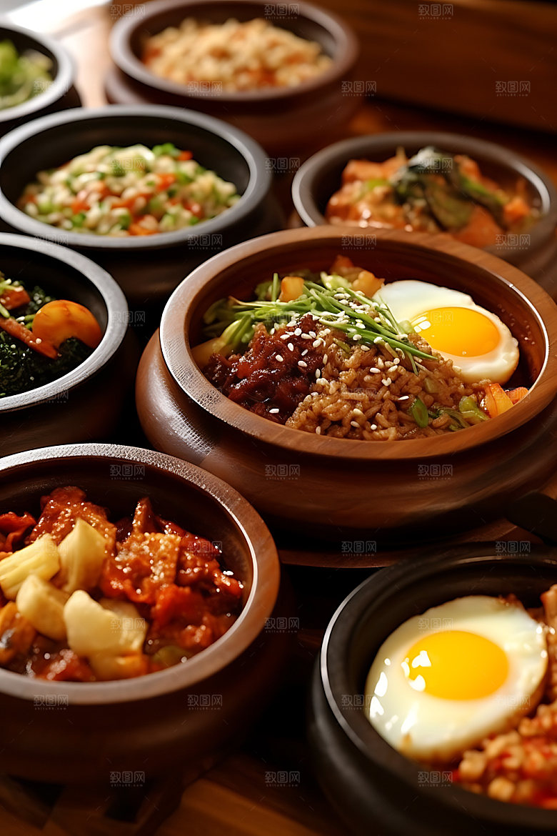 石锅拌饭高清美味摄影图