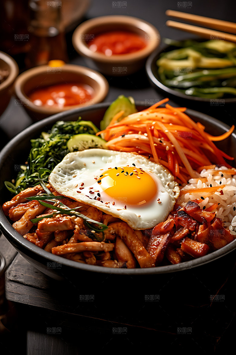石锅拌饭高清特色摄影图