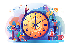 时间管理时间安排商务创意插画