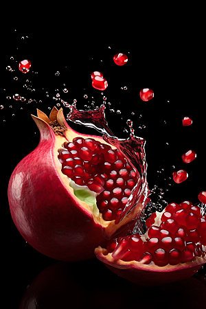 石榴水果健康食品摄影图