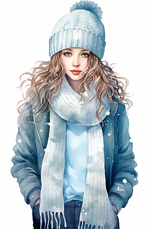 冬季时尚气质服装搭配矢量素材