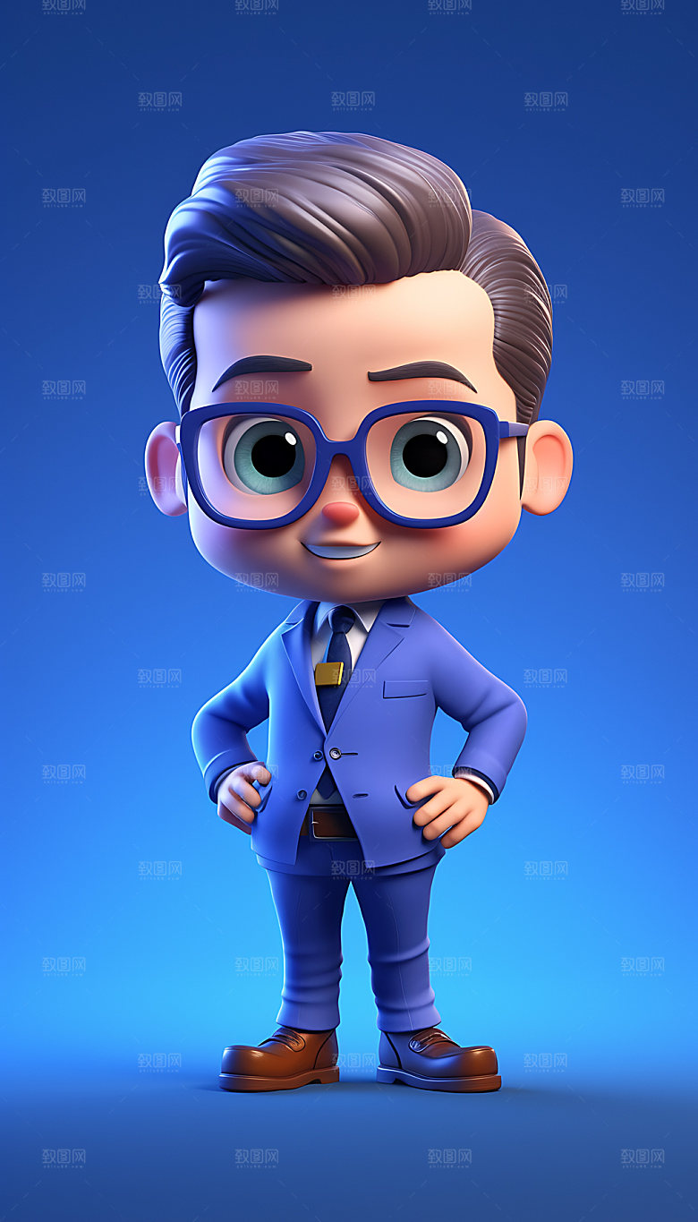 时尚男孩肖像3D人物模型