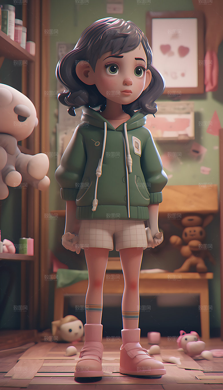 时尚女孩美丽现代人物模型