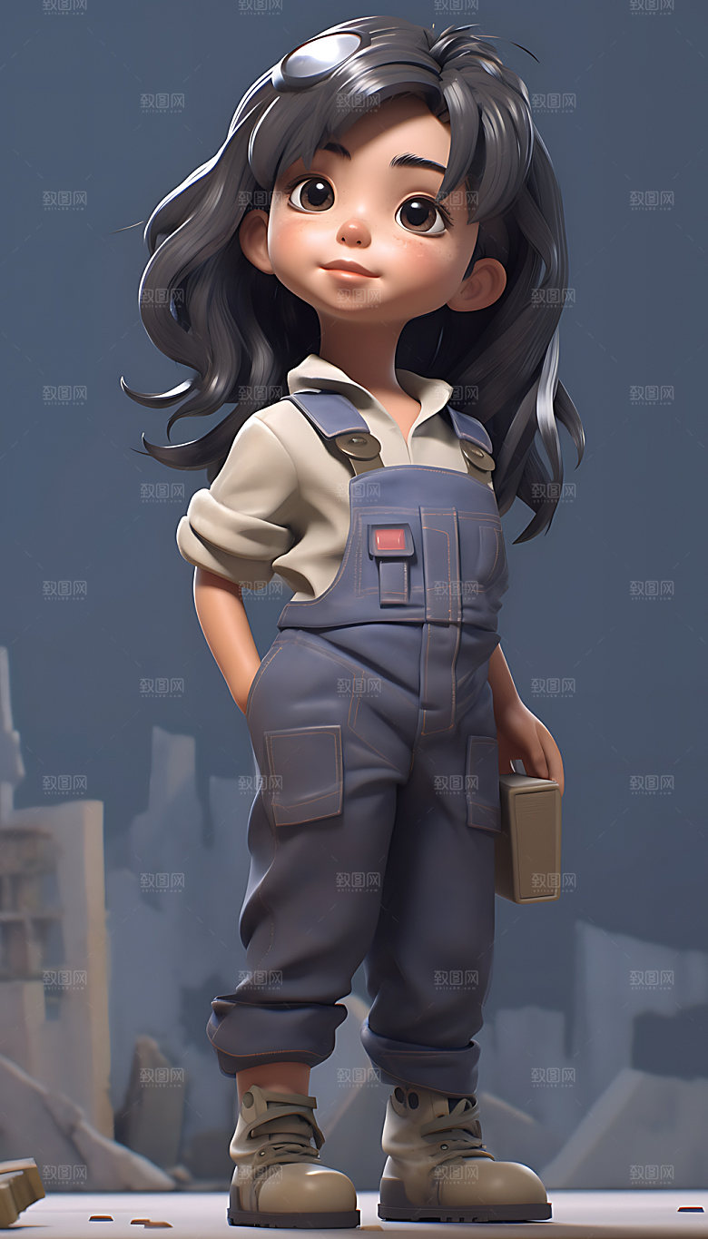 时尚女孩肖像美丽人物模型