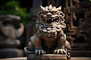 石狮子传统文化高清摄影图