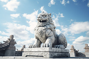 石狮子传统文化高清摄影图