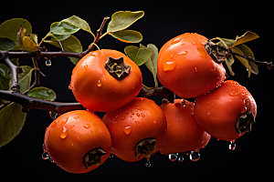 柿子霜降植物摄影图
