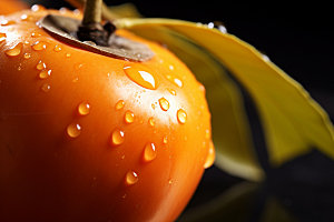 柿子水果冬天摄影图