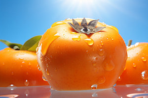 柿子水果自然摄影图