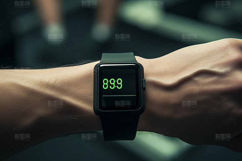 运动手表健身电子手表摄影图