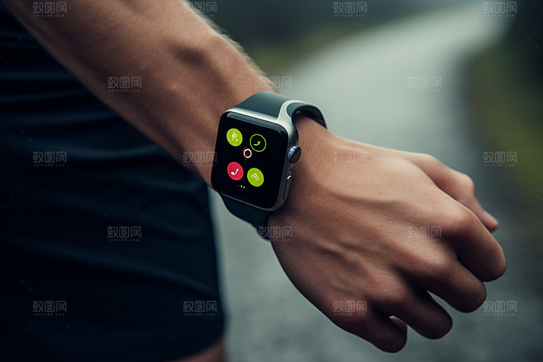 运动手表智能电子手表摄影图