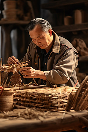 手工编织传统文化高清摄影图