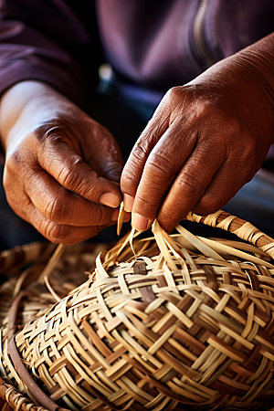 手工编织传统文化高清摄影图