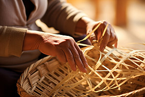 手工编织手工艺传统文化摄影图