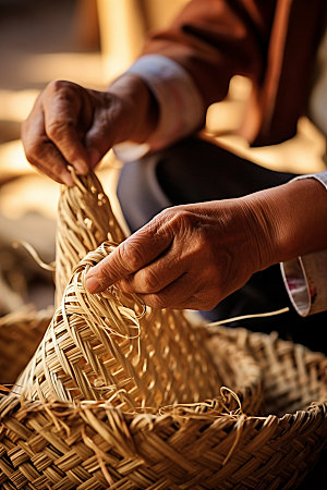 手工编织传统文化非遗摄影图