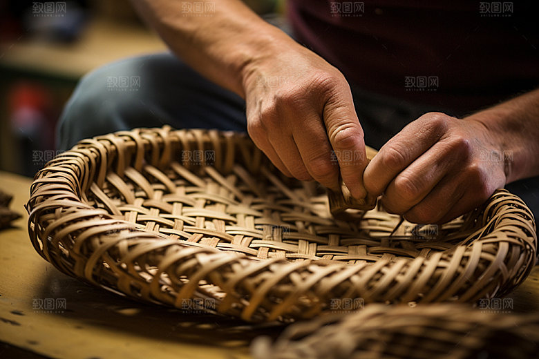 手工编织手工艺传统文化摄影图