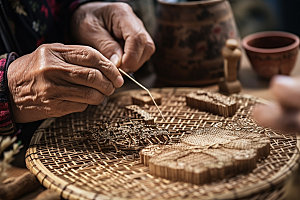 手工编织传统文化非遗摄影图