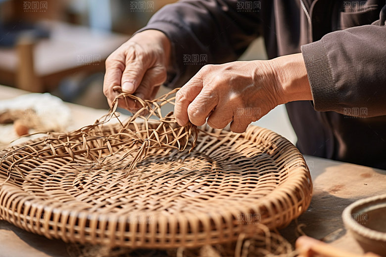手工编织高清手工艺摄影图