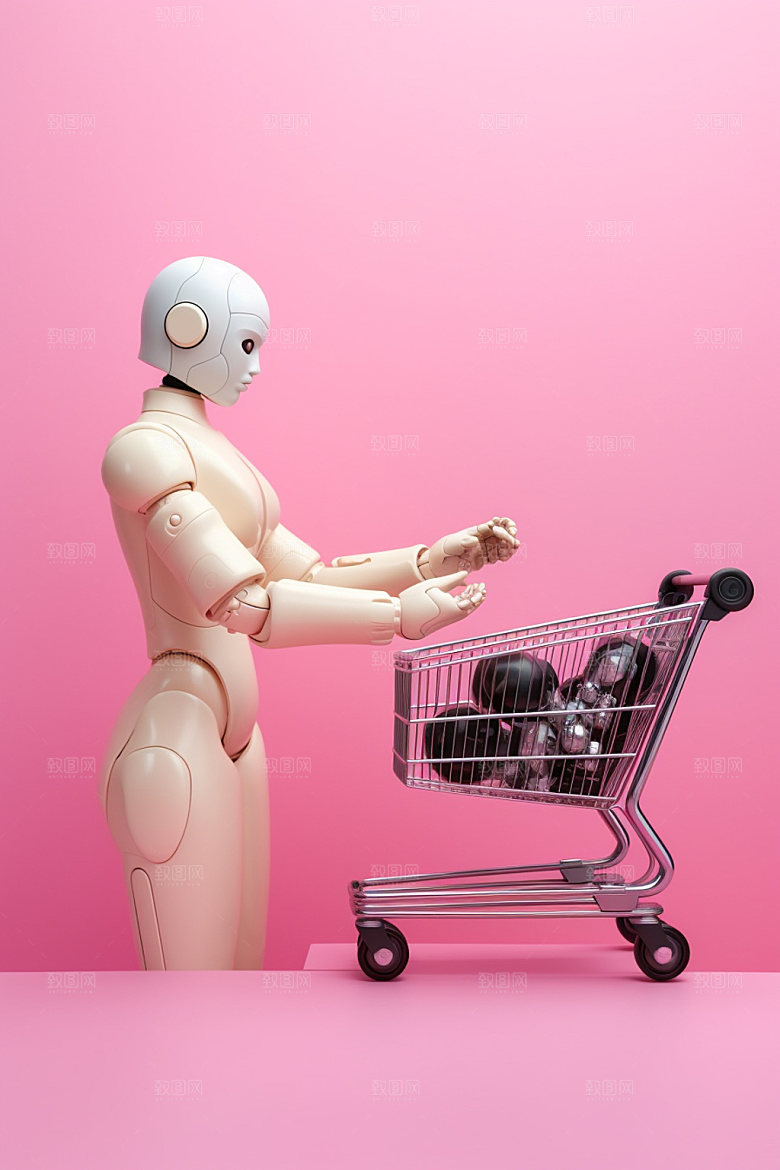 手机购物采购3D模型