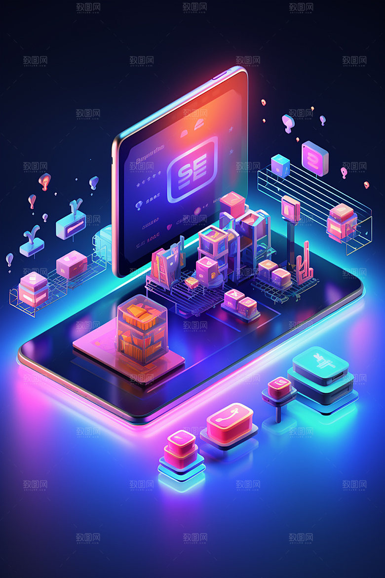 手机购物活动3D模型