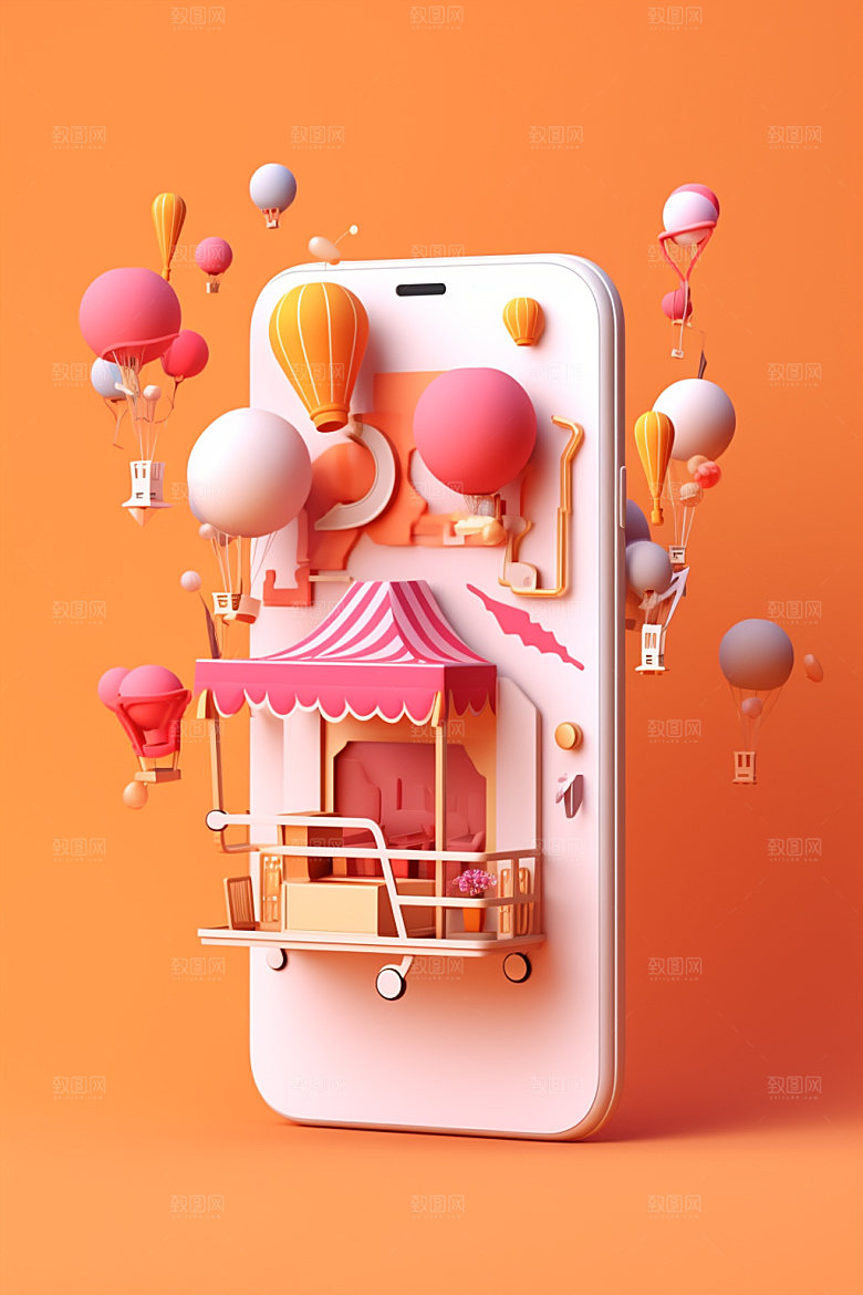手机购物科技感采购模型