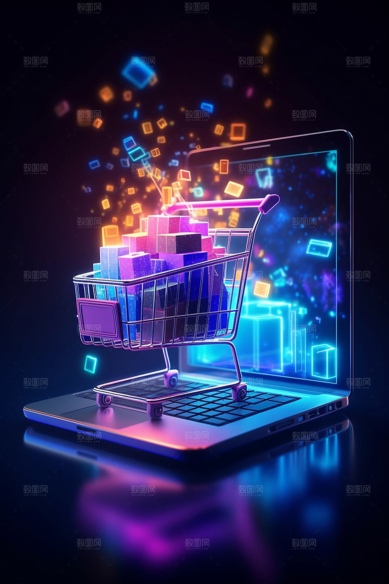 手机购物电商3D模型