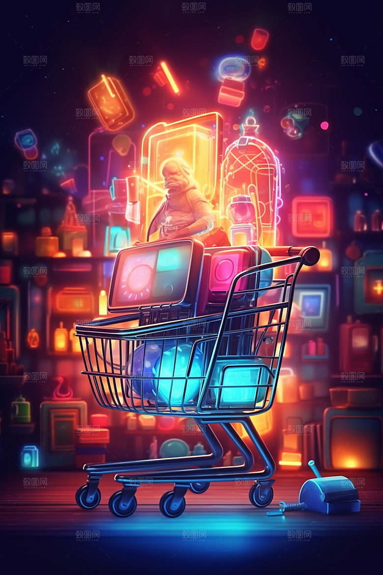 手机购物双十一3D模型