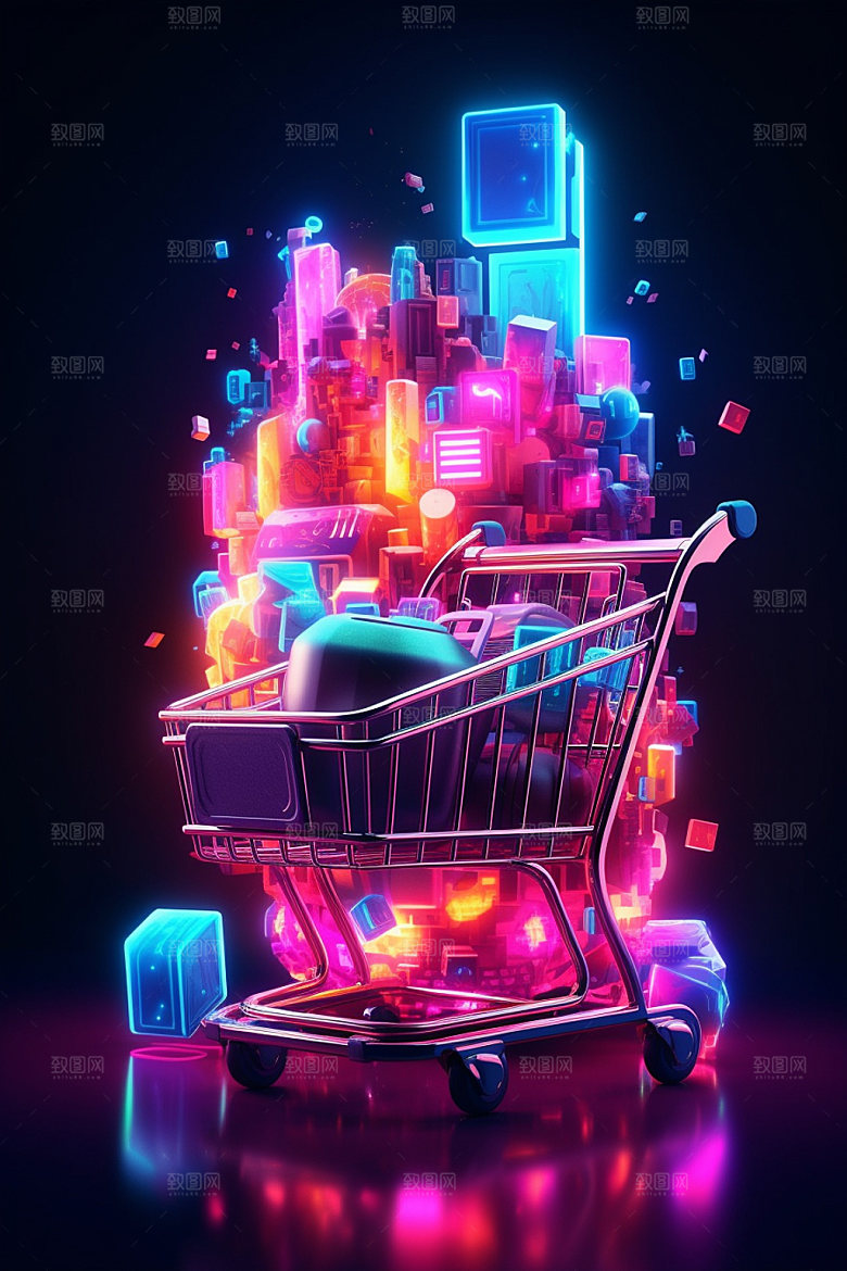 手机购物3D双十一模型
