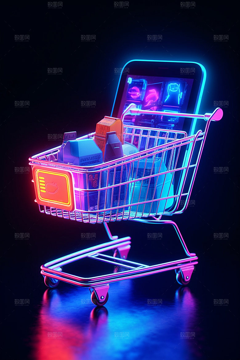 手机购物3D双十一模型