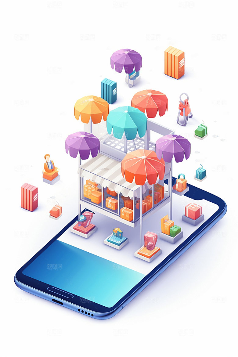 手机购物淘宝3D模型