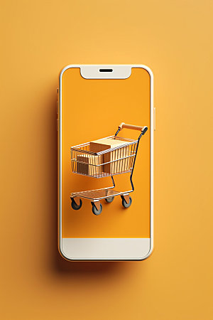 手机购物网购科技感模型