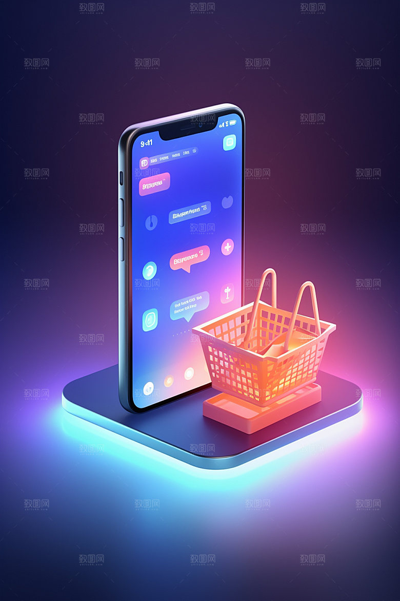 手机购物双十一3D模型