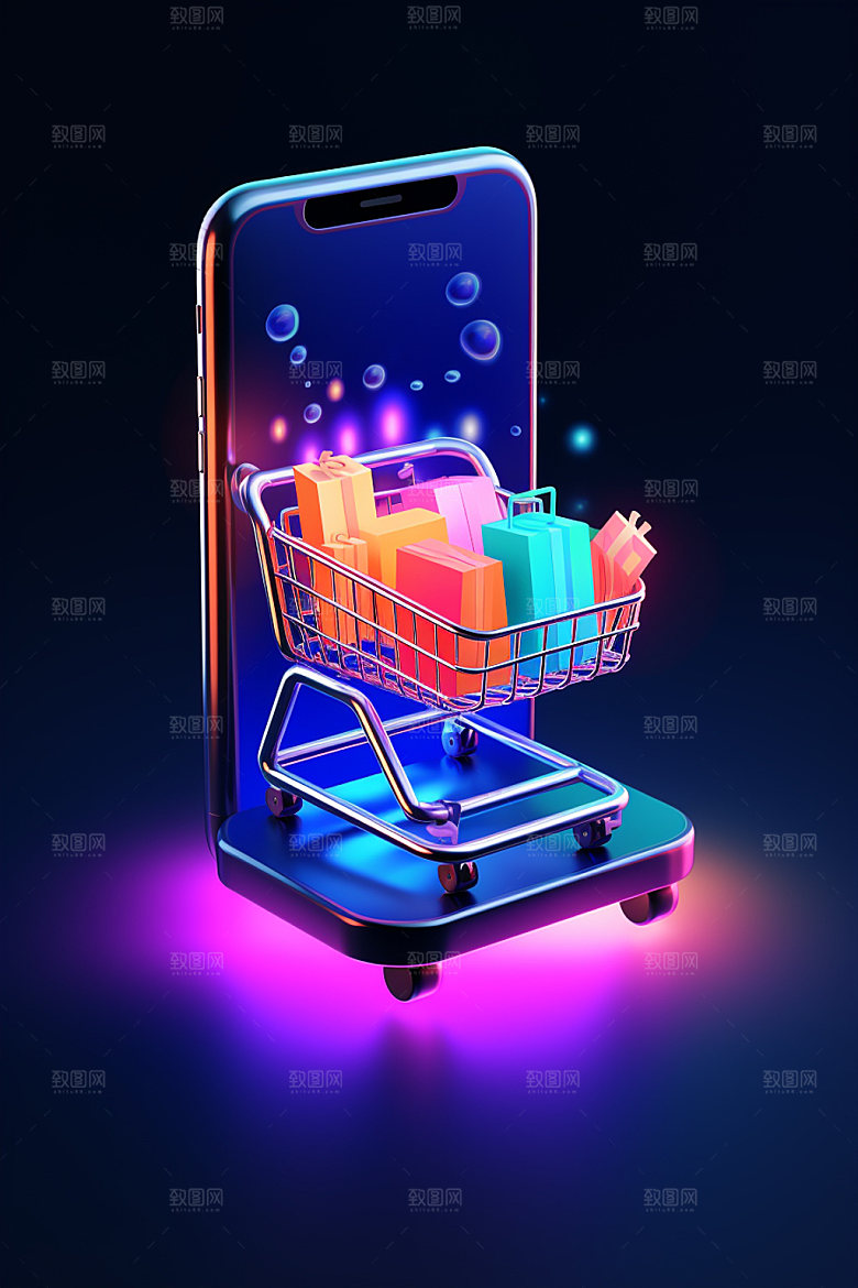 手机购物淘宝3D模型