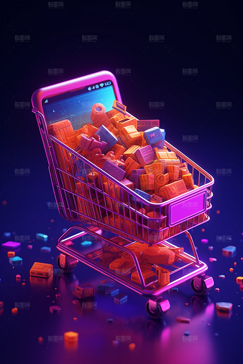 手机购物淘宝立体模型