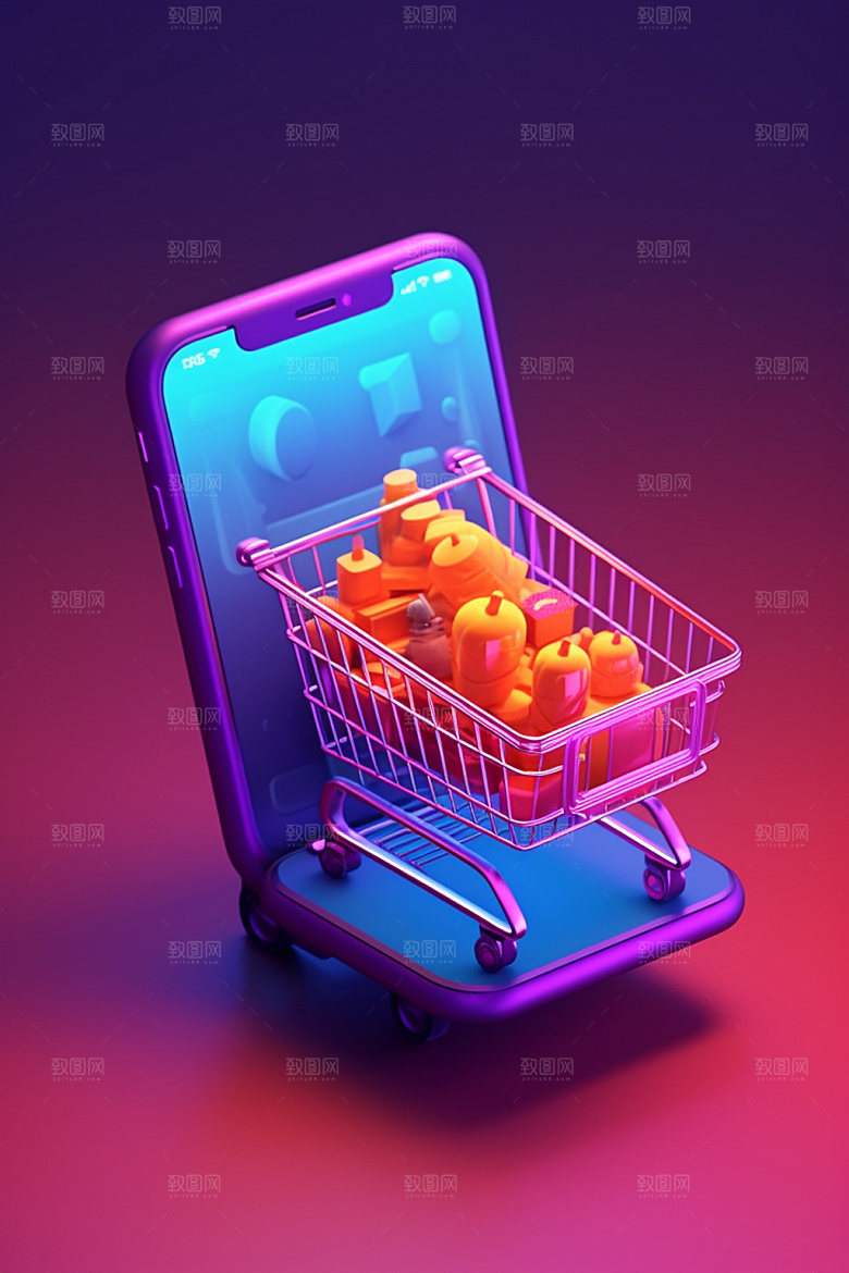 手机购物3D活动模型