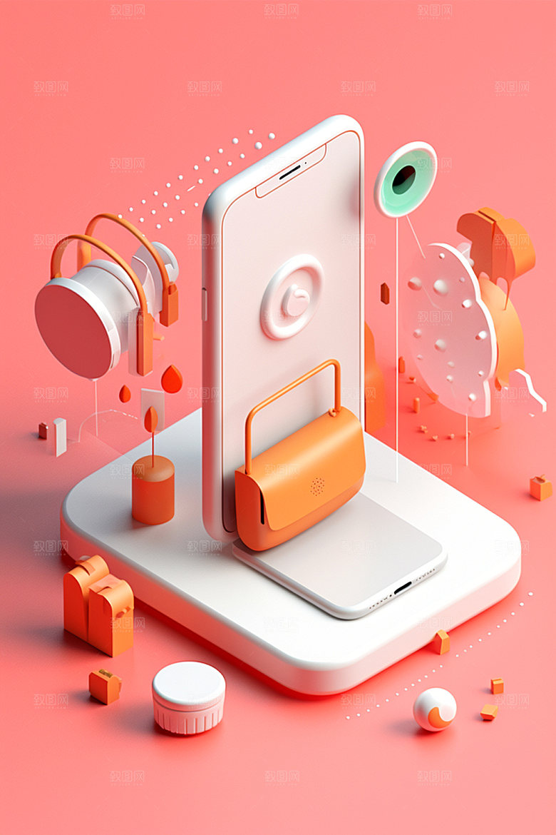 手机购物3D双十一模型