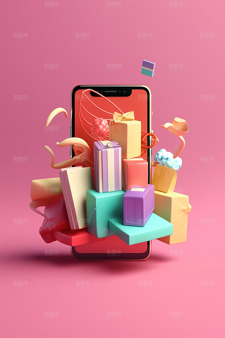 手机购物3D采购模型