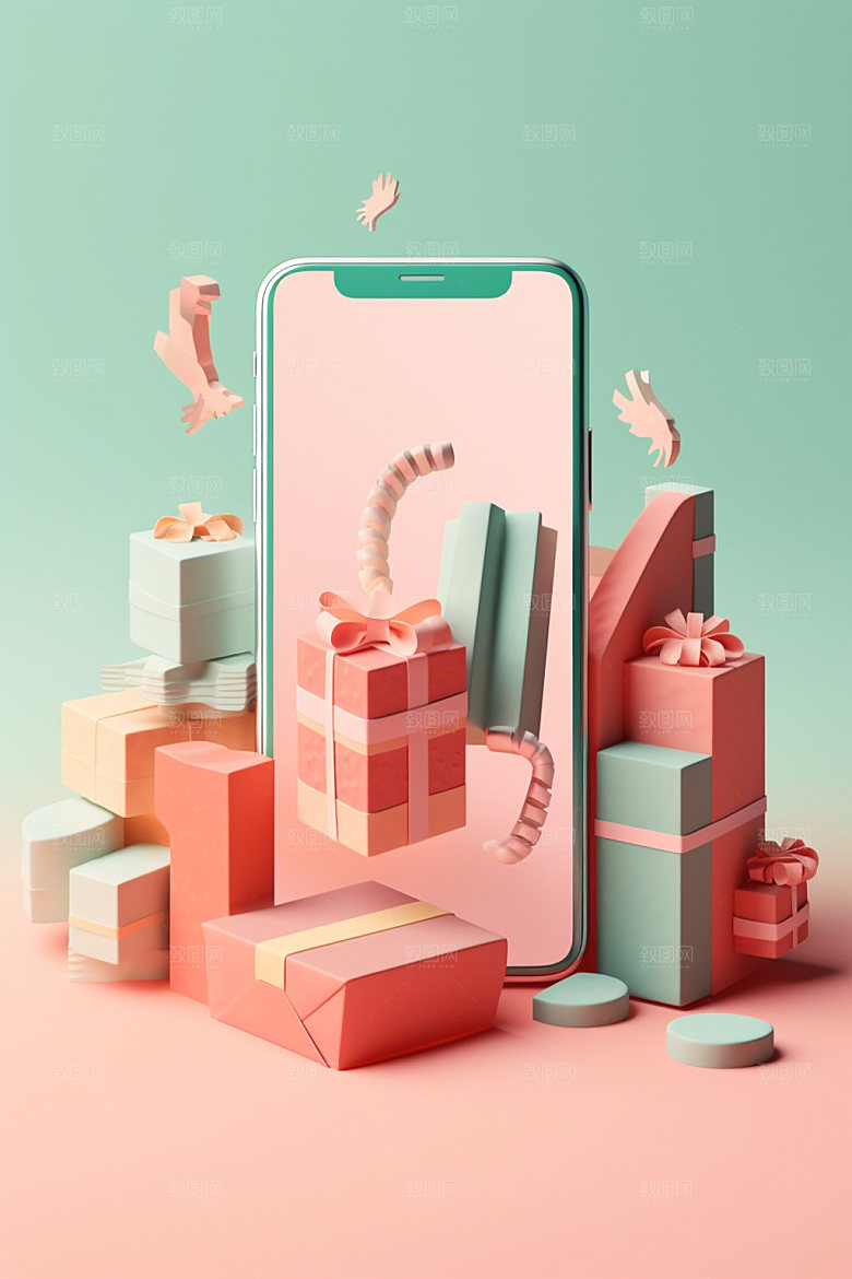 手机购物3D商超模型