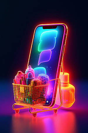 手机购物3D双十一模型