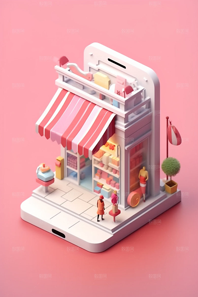 手机购物3D活动模型