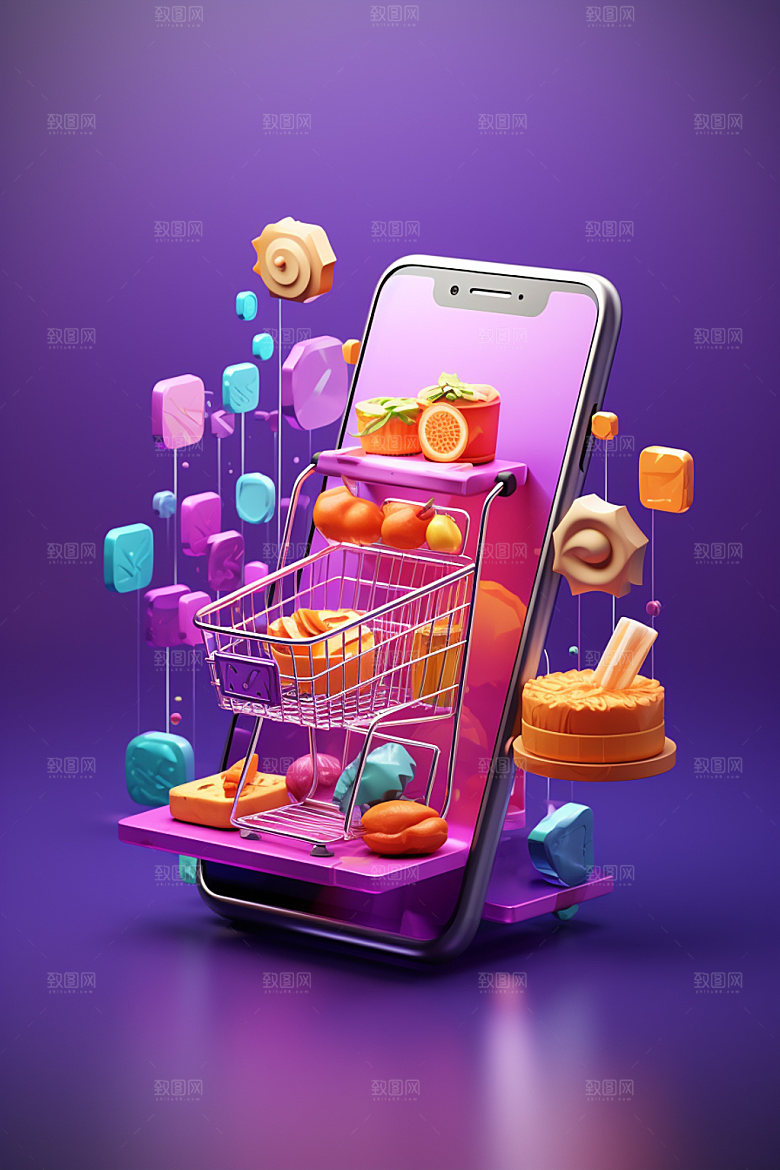 手机购物3D淘宝模型
