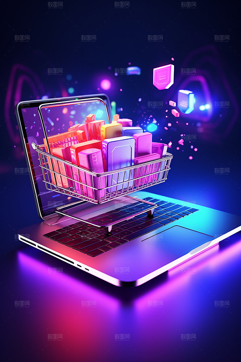手机购物3D双十一模型