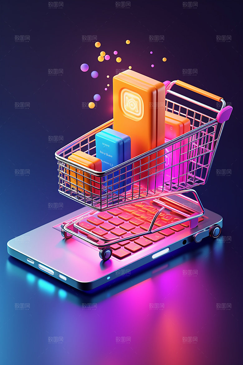 手机购物双十一3D模型