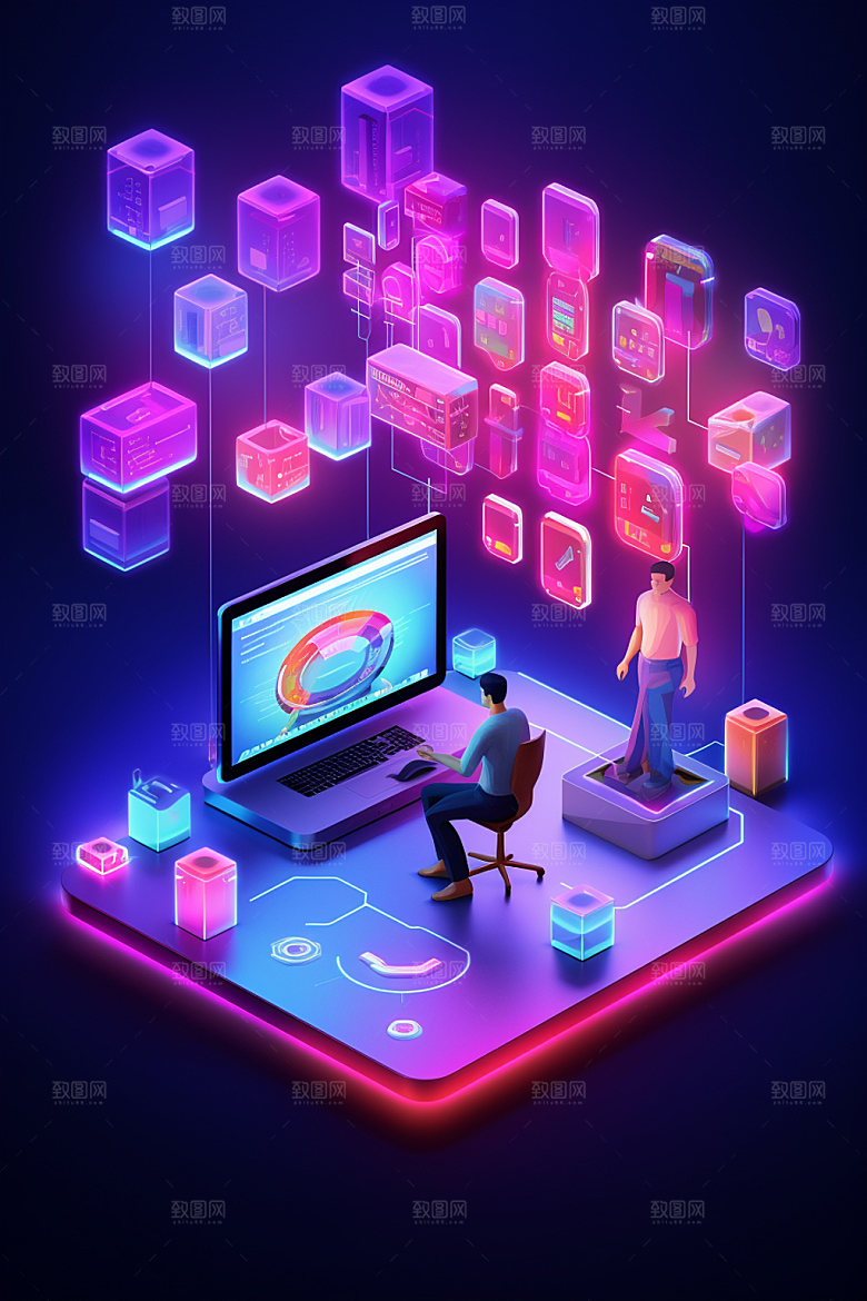 手机购物采购3D模型