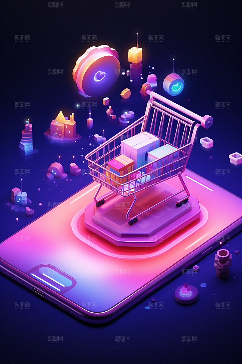 手机购物3D采购模型