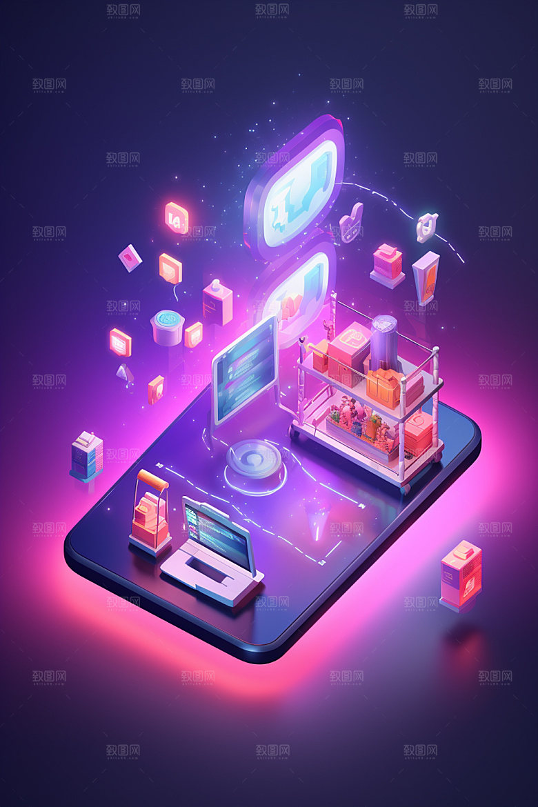 手机购物3D活动模型