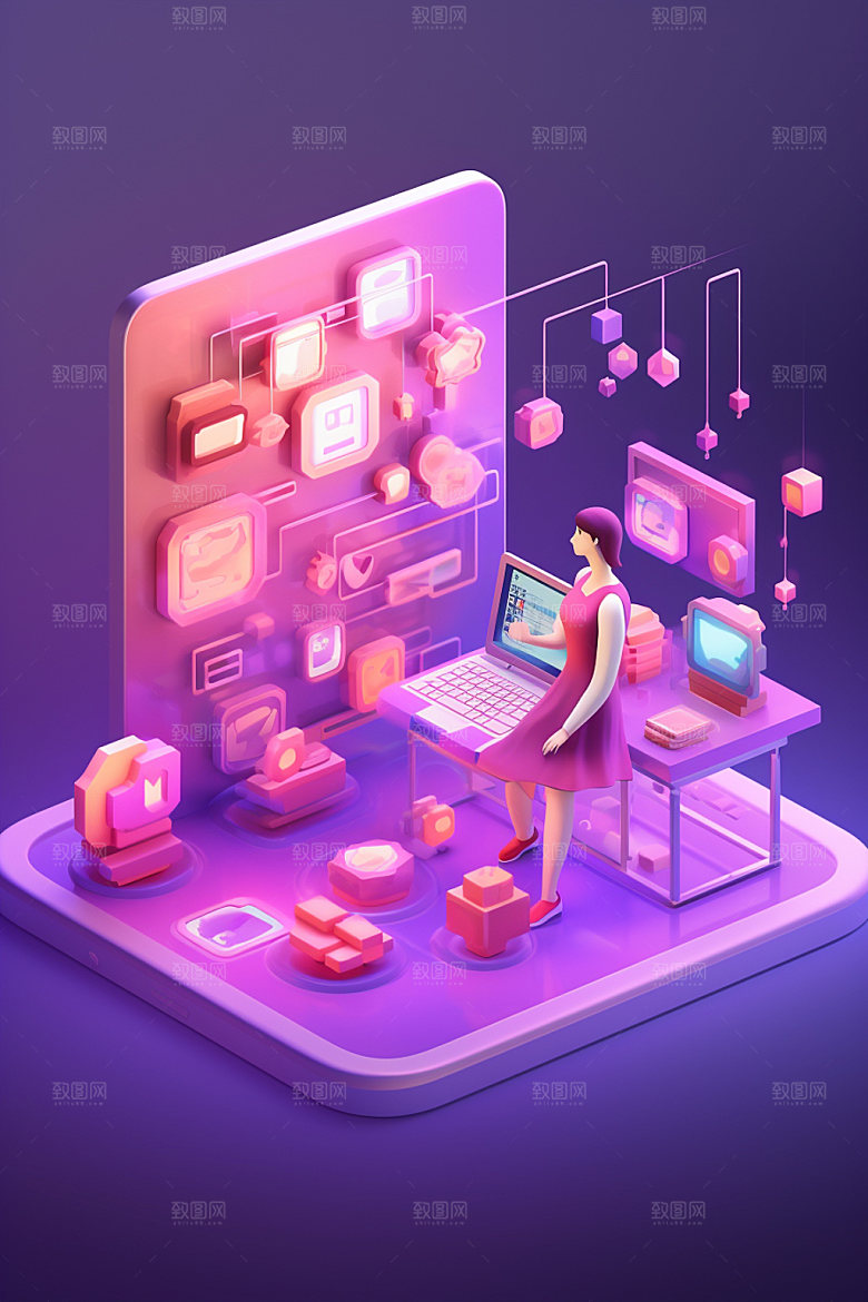 手机购物淘宝3D模型