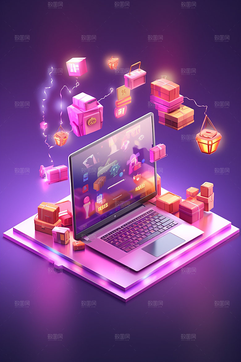 手机购物3D促销模型