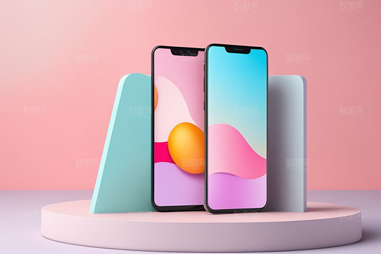手机展示3D时尚样机